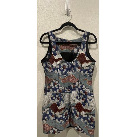 PROENZA SCHOULER Metallic Silver Blue Sleeveless Mini Dress - Picture 3 of 5